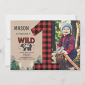 Lumberjack Anniversaire Invitation Forêt Anniversa (Devant)