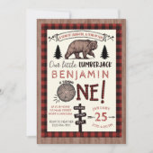 Lumberjack Anniversaire Invitation Forêt Anniversa (Devant)