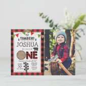 Lumberjack Anniversaire Invitation Forêt Anniversa (Debout devant)