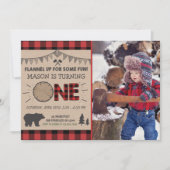 Lumberjack Anniversaire Invitation Forêt Anniversa (Devant)
