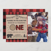 Lumberjack Anniversaire Invitation Forêt Anniversa (Devant / Derrière)