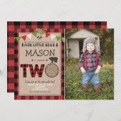Lumberjack Anniversaire Invitation Forêt Anniversa (Devant / Derrière)