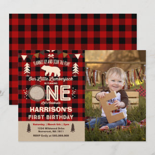 Lumberjack Anniversaire Invitation Lumberjack Part
