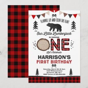 Lumberjack Anniversaire Invitation Lumberjack Part