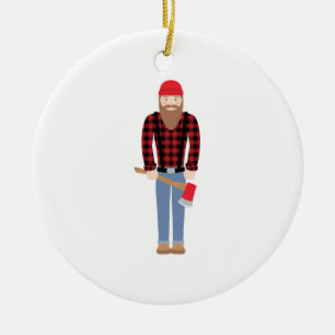 Lumberjack Ax Keramisch Ornament