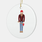 Lumberjack Ax Keramisch Ornament (Links)