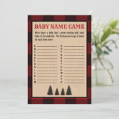 Lumberjack Baby Naam Douche Game Rood Plaid Programma (Staand voorkant)