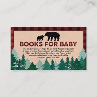 Lumberjack Baby shower Boeken voor Baby Visitekaartje