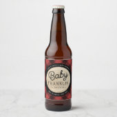 Lumberjack Baby shower Buffalo Check Beer Fles L Bier Etiket (Voorkant)