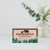 Lumberjack Baby shower Diaper Raffle Visitekaartje (Staand voorkant)