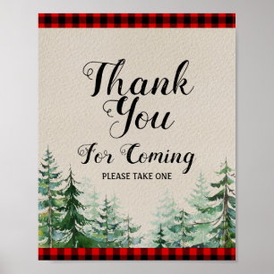 Lumberjack Baby shower Hartelijk dank voor uw koms Poster