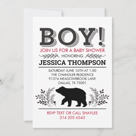 Lumberjack Baby shower Kaart (Voorkant)