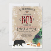 Lumberjack Baby shower Uitnodiging Lumberjack Part (Voorkant)