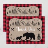 Lumberjack Baby shower Wilderness Beer Hartelijk d Bedankkaart (Voorkant / Achterkant)