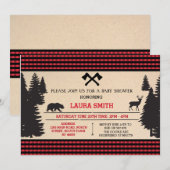 Lumberjack Baby shower Woodland Uitnodiging (Voorkant / Achterkant)