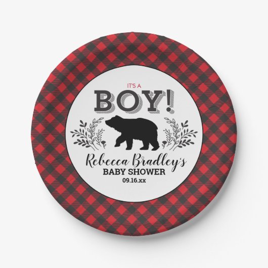 Lumberjack Beer Baby Boy Rustieke Douche Bord (Voorkant)