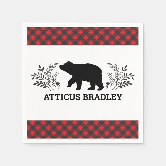 Lumberjack Beer Buffalo Plaid Baby shower servet (Voorkant)
