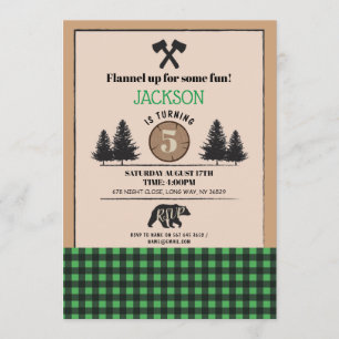 Lumberjack Beer Houthday Party Elke Leeftijd nodig Kaart