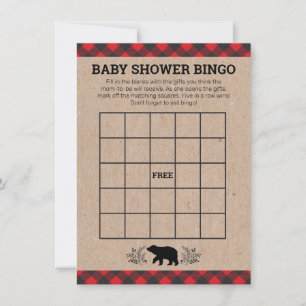 Lumberjack Beer Kraft Baby shower Bingo Kaart