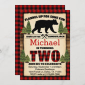 Lumberjack Beer verjaardagsfeestje uitnodiging twe (Voorkant / Achterkant)
