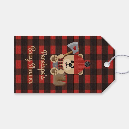 Lumberjack Beer Wilderness Baby shower Favor Cadeaulabel (Voorkant (Horizontaal))