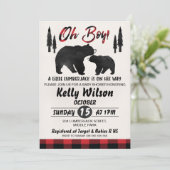 Lumberjack Beren Baby shower Kaart (Staand voorkant)