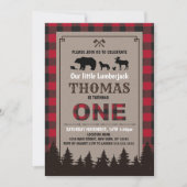 Lumberjack birthday invitation flannel (Devant)
