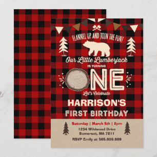 Lumberjack Birthday Invitation Lumberjack Party Kaart