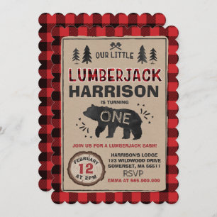 Lumberjack Birthday Invitation Lumberjack Party Kaart