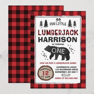 Lumberjack Birthday Invitation Lumberjack Party Kaart