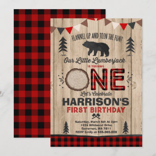 Lumberjack Birthday Invitation Lumberjack Party Kaart