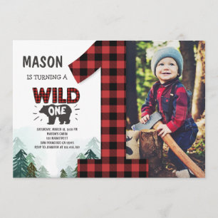 Lumberjack Birthday Invitation Woodland Birthday Kaart