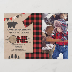 Lumberjack Birthday Invitation Woodland Birthday Kaart