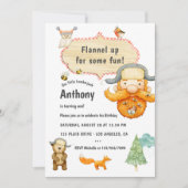 Lumberjack Birthday Party Kaart (Voorkant)