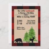 Lumberjack Birthday Uitnodiging (Voorkant)