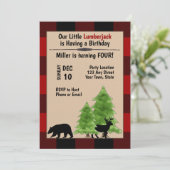 Lumberjack Birthday Uitnodiging (Staand voorkant)
