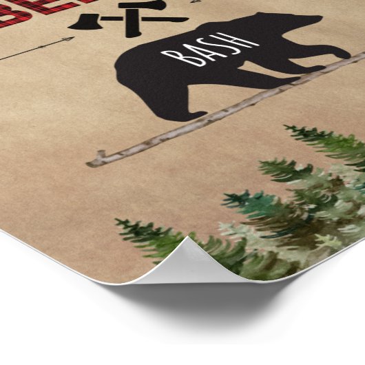 Lumberjack Birthday Welcome Sign Poster (Hoek)