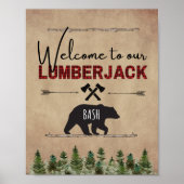 Lumberjack Birthday Welcome Sign Poster (Voorkant)