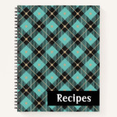 Lumberjack Black Aqua Pset Pattern Recipe Notitieboek (Voorkant)