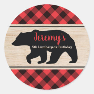 Lumberjack Boy Anniversaire Fête Favoriser Sticker
