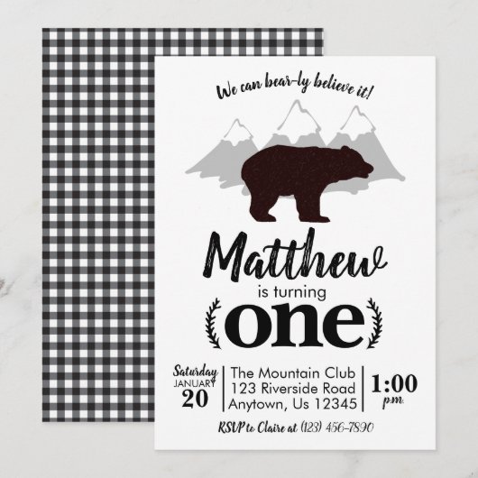 Lumberjack Boy Beer First Birthday Kaart (Voorkant / Achterkant)