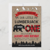 Lumberjack Boys Première Invitation d'anniversaire (Devant)