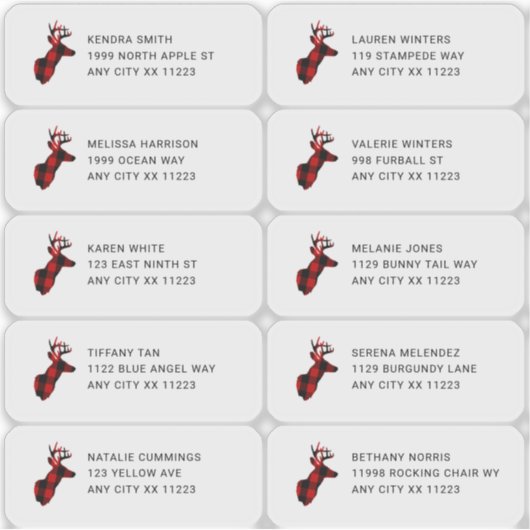 Lumberjack Buck tête Étiquettes de adresse invités (Devant)
