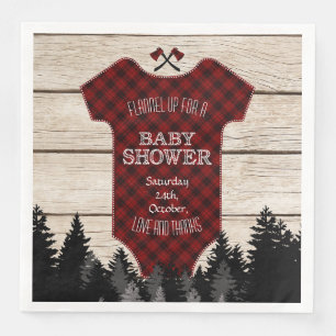 Lumberjack Buffalo Baby Suit Wood Baby shower Servet