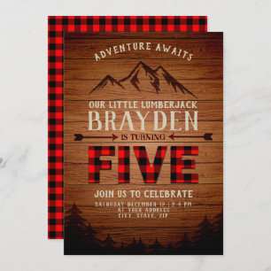 Lumberjack Buffalo geplaveide vijfde verjaardag Kaart