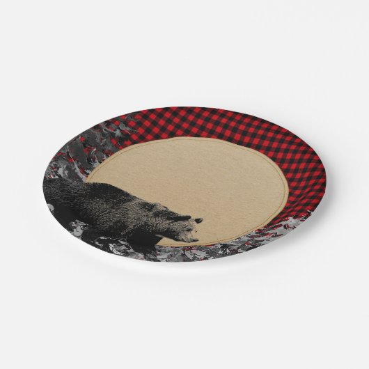 Lumberjack Buffalo Plaid Beer rustieke hut Papieren Bordje (Gekanteld)