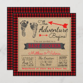 Lumberjack Buffalo Play Boys Boho Baby shower Kaart (Voorkant / Achterkant)