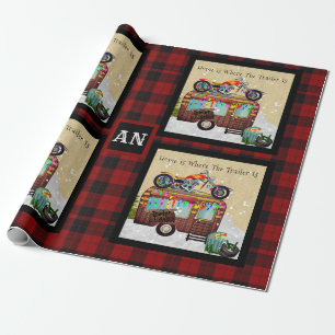 Lumberjack Camper Trailer Trash Monogram ELKE GEBE Cadeaupapier