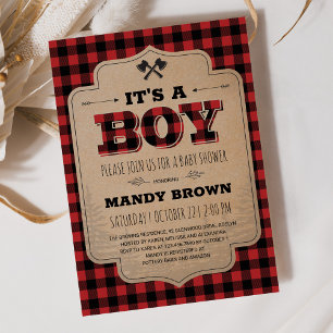Lumberjack C'est un Baby shower garçon Invitation