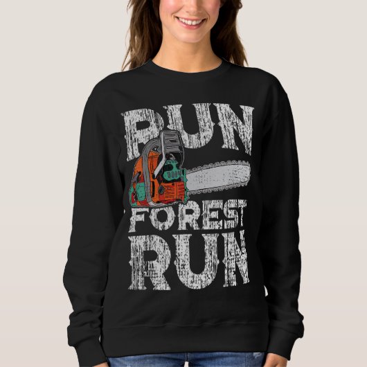 Lumberjack Chainzaag Run Forest Funny Woodper 1 Trui (Voorkant)